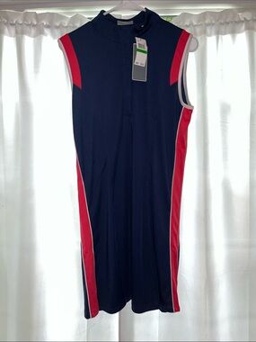 Callaway Navy and Red Sleeveless Golf Dress